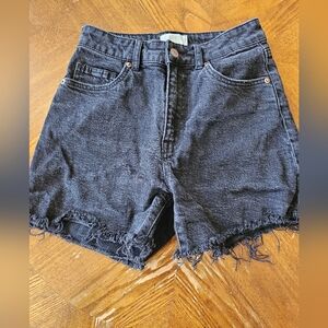 Black High-Waisted Jean Shorts